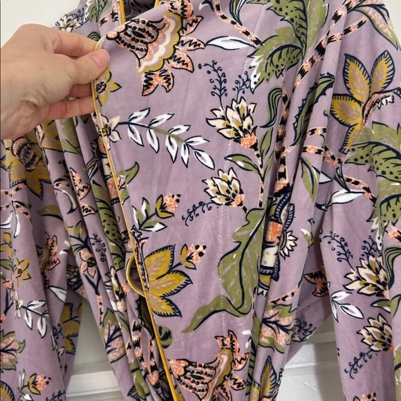 World Market Boho Jungle Floral Velvet Robe, one size - Picture 2 of 4